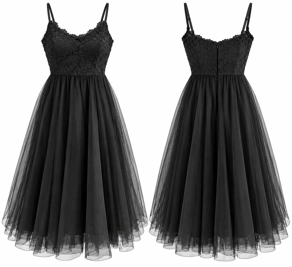 Coya Collection Black Tulle Lace Dress Size 12-13Y Spaghetti Strap